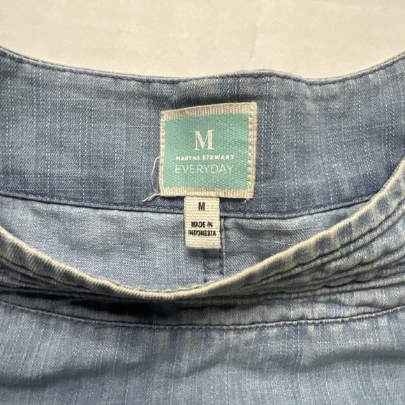 Martha Stewart Vintage Denim Round Neck 3/4 Sleeve‎ Tunic Top Women Size M - Picture 3 of 4